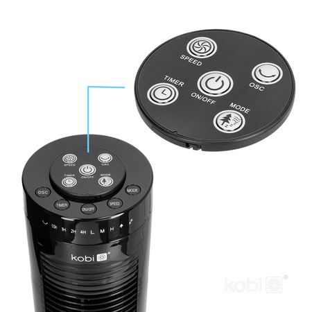 Wentylator Kolumnowy Tuba Cyrkulator Powietrza Wiatrak Stojący Biały 81cm 45W