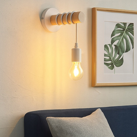 Lampa Ścienna Wisząca Kinkiet Spot E27 Biały Brązowy Eos Masterled