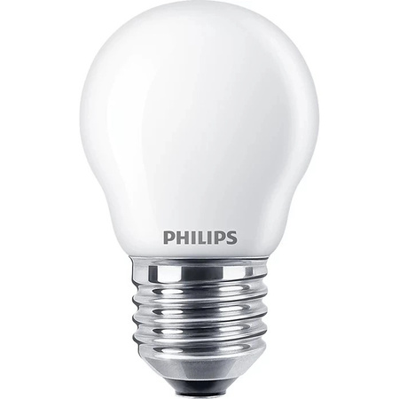 Żarówka LED Kulka E27 P45 3.4W = 40W 470lm 2700 Ciepła Filament Mleczna PHILIPS  Ściemnialna