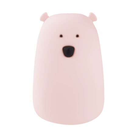 Lampka Nocna Dziecięca LED 0.4W 3000K Ciepła + Wielokolorowa RGB USB Akumulatorowa 1200mAh Różowa + Pilot DUŻY MIŚ MARY'S