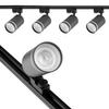 Zestaw Szyna Oświetleniowa Szynoprzewód 2m + 4x Reflektor Szynowy LED GU10 Czarny z Pierścieniem Dekoracyjnym