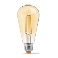 Żarówka LED E27 ST64 Edison 6W = 44W 550lm 2200K Ciepła 360° FILAMENT Bursztynowa Ściemnialna Videx