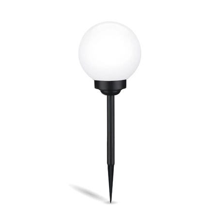 Lampa Solarna Ogrodowa LED ATRIS Wbijana Naziemna Biała Kula 15cm RGB LUMILED
