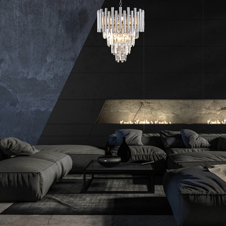 Lampa Wisząca Sufitowa Żyrandol MADISON Chrom 9xE14 Milagro