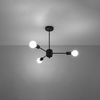 Lampa Sufitowa Wisząca Zwis 3x E27 Żyrandol Nieregularna Czarna Nowoczesna Lango Sollux