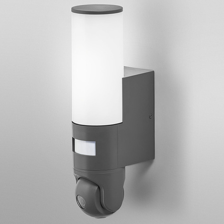 Inteligentna Lampa Zewnętrzna LED z Kamerą 16W 900lm 3000K Ciepła Czujnik Ruchu Światła Regulacja Głośnik Alarm Ściemnialna IP44 Szary SMART+ WiFi Camera Ledvance