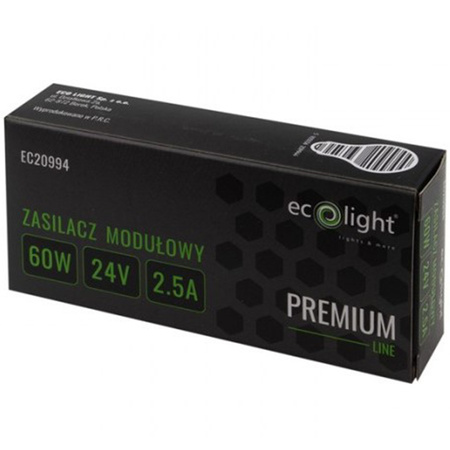 Zasilacz Modułowy LED Slim Premium 60W 24V Ecolight
