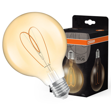 Żarówka LED Dekoracyjna G95 Kula E27 8W = 60W 806lm 2200K Ciepła CRI90 300° Bursztynowa Ściemnialna Vintage 1906 Osram