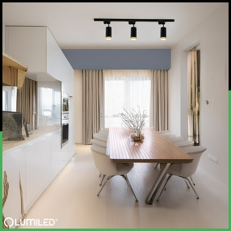 ZESTAW Szynoprzewód Listwa Szyna 1m + 3x Lampa Sufitowa Reflektor GU10 Oświetlenie Szynowe LUMILED