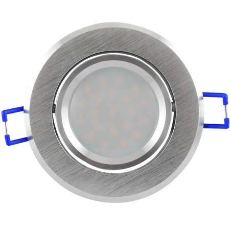 Oprawa sufitowa podtynkowa SUN OLAL srebrny szczotkowany alu GOLDLUX (Polux) + LED GU10 3,5w