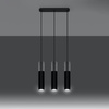 Lampa Sufitowa Wisząca Zwis 3x GU10 Tubularna Czarna Szara Nowoczesna Borigio Sollux