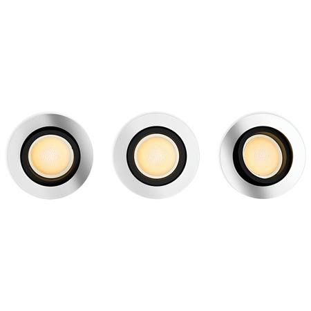 Oprawa Podtynkowa Wpuszczana LED Milliskin 3x 4.2W CCT Okrągła Ruchoma PHILIPS HUE Bluetooth