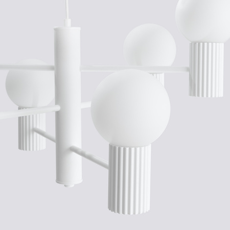 Lampa Wisząca Żyrandol 6x G9 Aluminiowa Biała Halo French Sky SL.1829 Sollux