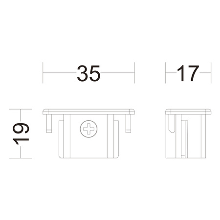 Zaślepka do Szyny Oświetleniowej Szynoprzewodu LED Czarna EasyLink Philips 2 szt.