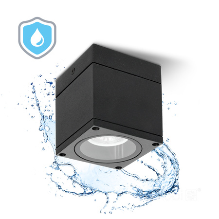 Lampa Ogrodowa Zewnętrzna Oprawa Punktowa GU10 Czarna IP54 Querk Kobi