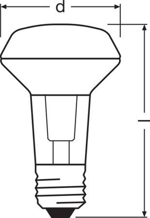 Żarówka LED Reflektor E27 R63 4.8W = 60W 345lm 2700K Ciepła 36° CRI90 Ściemnialna Ledvance