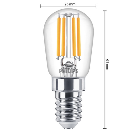 Żarówka LED Świeczka E14 S26 1W = 12W 110lm 2700K Ciepła 270° Filament PHILIPS