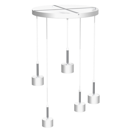 Lampa Wisząca Sufitowa ARENA Biała Srebrna 5xGX53 Milagro