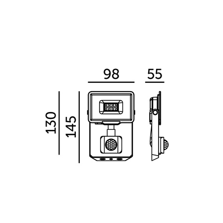 Naświetlacz LED Zewnętrzny Ogrodowy 10W 800lm 6500K Zimny 120° z Czujnikiem Ruchu i Zmierzchu IP65 Czarny MHC Kobi
