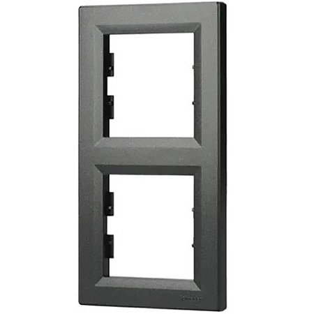 Ramka 2-krotna Pionowa Do Gniazda Podwójna Asfora Antracyt