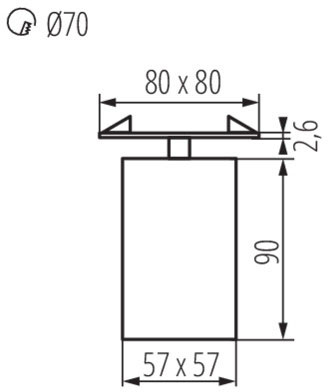 Oprawa sufitowa punktowa ruchoma biała SPOT CHIRO GU10 kwadratowa Kanlux