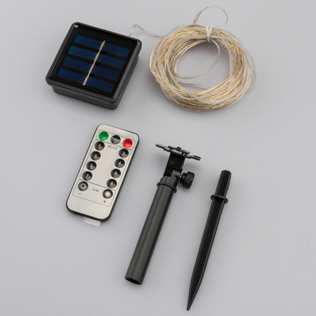 Girlanda Solarna Ogrodowa 200x LED Ozdobna 21m Ciepła 3000K + Pilot PASSI LUMILED