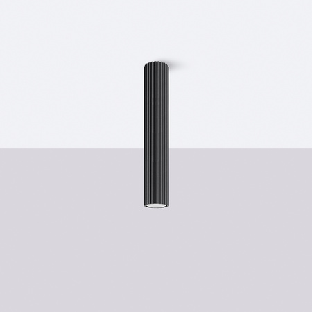 Lampa Sufitowa Reflektor Tuba Spot 1x GU10 Czarna Karbon Deep Space SL.1571 Sollux