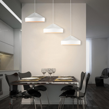 Lampa Sufitowa Wisząca Zwis E27 Biała Gavle Sanico Goldlux