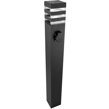Lampa Ogrodowa Słupek Zewnętrzny Stojący E27 LED z Gniazdem TAXUS 2 80cm LUMILED