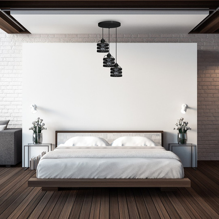 Lampa Wisząca Sufitowa LARS Czarna 3xE27 Milagro