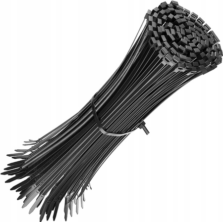Opaska Zaciskowa Kablowa Mocna 3,6x200mm czarna 100 sztuk ECOLIGHT