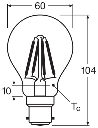 Żarówka LED A60 B22d 6.5W = 60W 806lm 2700K Ciepła Biała FILAMENT LEDVANCE