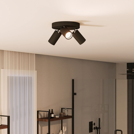 Lampa Sufitowa Reflektor 3x GU10 IP44 Czarna Kosipo Philips