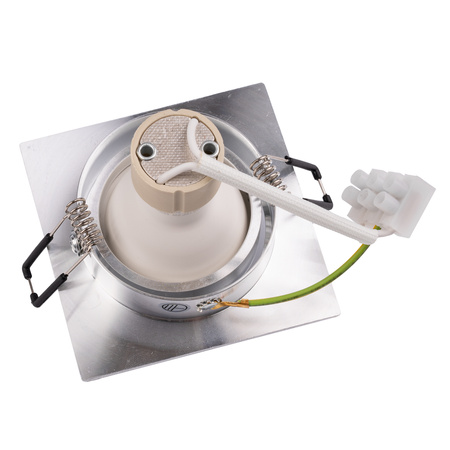 Oprawa Halogenowa Podtynkowa Kwadratowa Ruchoma TRIX 3w1 GU10 6W 4000K Srebrna Błyszcząca LUMILED