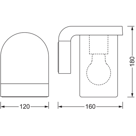 Lampa Ogrodowa Zewnętrzna Kinkiet Elewacyjny LED E27 IP44 Szary Endura Ledvance