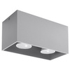Lampa Sufitowa Oprawa Natynkowa 2x GU10 Prostokątna Szara Nowoczesna Quad Sollux
