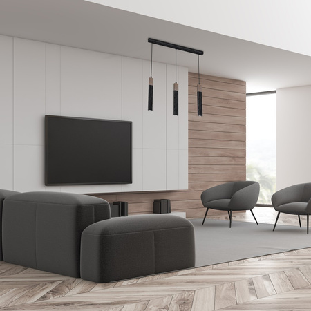 Lampa Wisząca Sufitowa SOLO SAWN Czarna Patyna Drewniana 3x mini GU10 Milagro