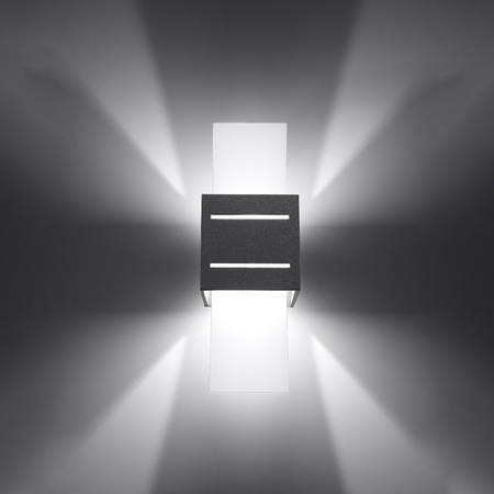 Lampa Ścienna Kinkiet G9 Kwadratowa Szara Nowoczesna Loreto Sollux