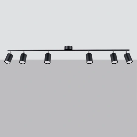 Lampa Sufitowa Listwa Oświetleniowa 6x GU10 Nieregularna Czarna Nowoczesna Lemmi Sollux