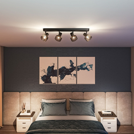 Lampa Sufitowa Reflektor 4x E14 LED Czarna Sleet Philips