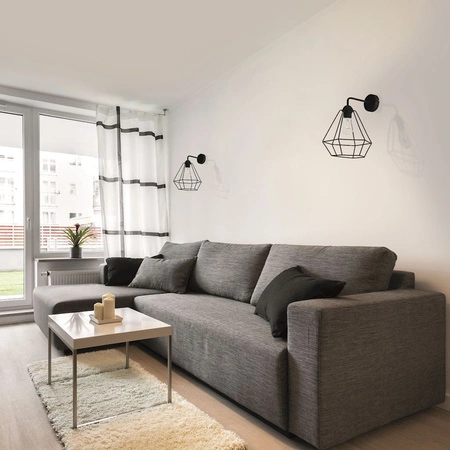 Kinkiet w stylu industrialnym lampa ścienna czarna druciana MiLAGRO Alma 1x E27