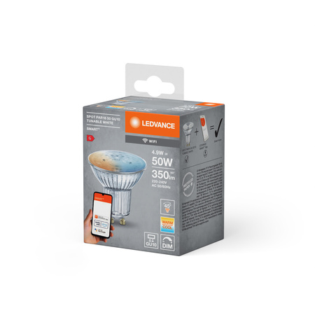 Żarówka LED GU10 Reflektor 4.9W = 50W 350lm CCT Ściemnialna SMART+ WiFi Ledvance
