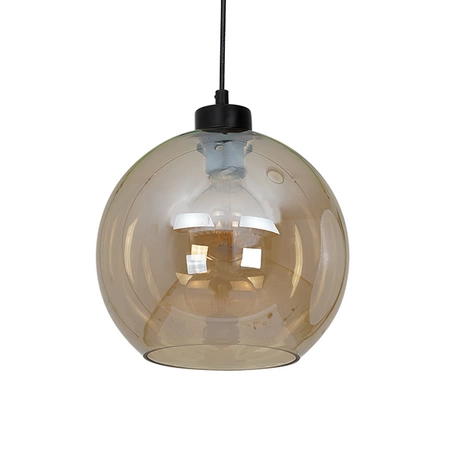 Lampa wisząca SOFIA 1xE27 MLP6578 Bursztynowy Klosz Kula Milagro Metal + Szkło