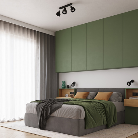 Lampa Sufitowa Oprawa Natynkowa Reflektor 3x E27 Ruchoma Geometryczna Czarna Industrialna Elba Sollux