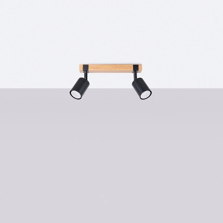 Lampa Sufitowa Oprawa Natynkowa SPOT TUBA Reflektor 2x GU10 Tubularna Czarna Brązowa Skandynawska Fager Sollux