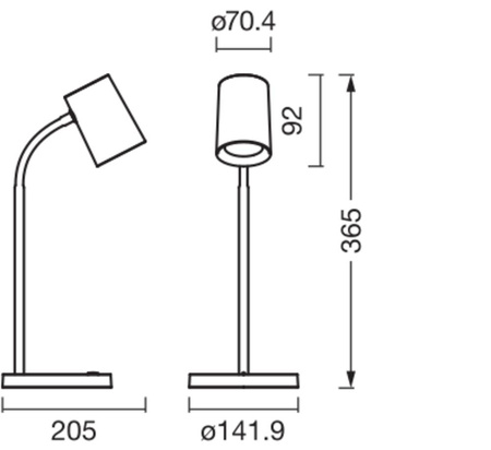 Lampa Stołowa Oprawa Biurkowa Stojąca GU10 Szary USB-C Office Line Ledvance
