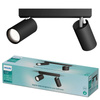 Lampa Sufitowa Reflektor 2x GU10 IP44 Czarna Kosipo Philips
