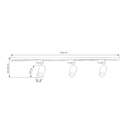 Zestaw Szynowy Reflektor Aluminiowy 1-Fazowy + 3x Reflektor GU10 Złota MARIBEL Sanico Goldlux
