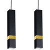 Lampa wisząca Tuba Zwis VIDAR Czarny + złoty 3x GU10 Milagro Metal Styl nowoczesny