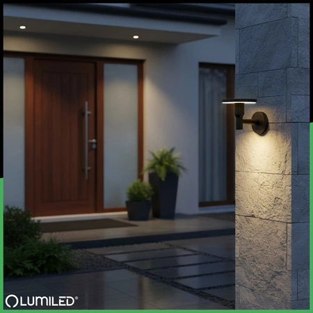 Lampa Ogrodowa Zewnętrzna Kinkiet Elewacyjny CCT LED 12W 3000-6500K IP65 CORTUS LUMILED